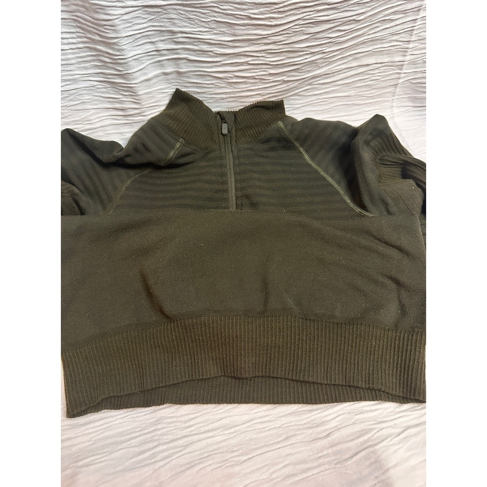 Lululemon Half Zip Pullover Wool Blend Forest Green Womens 4 - Picture 10 of 12